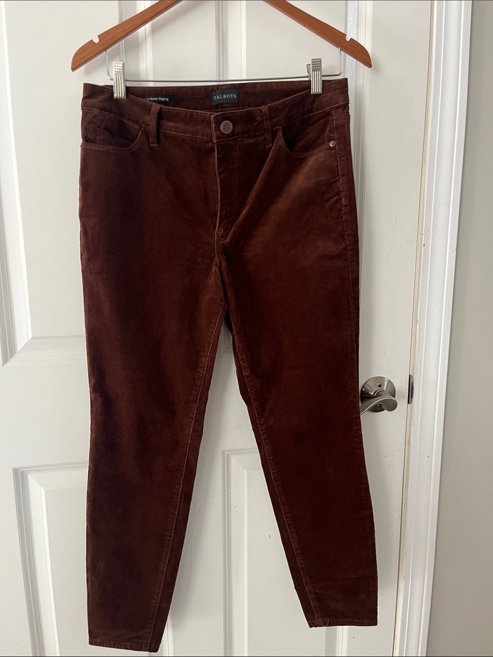 Talbots Stretch Corduroy Jegging Pant warm medium Brown EUC 8 petite